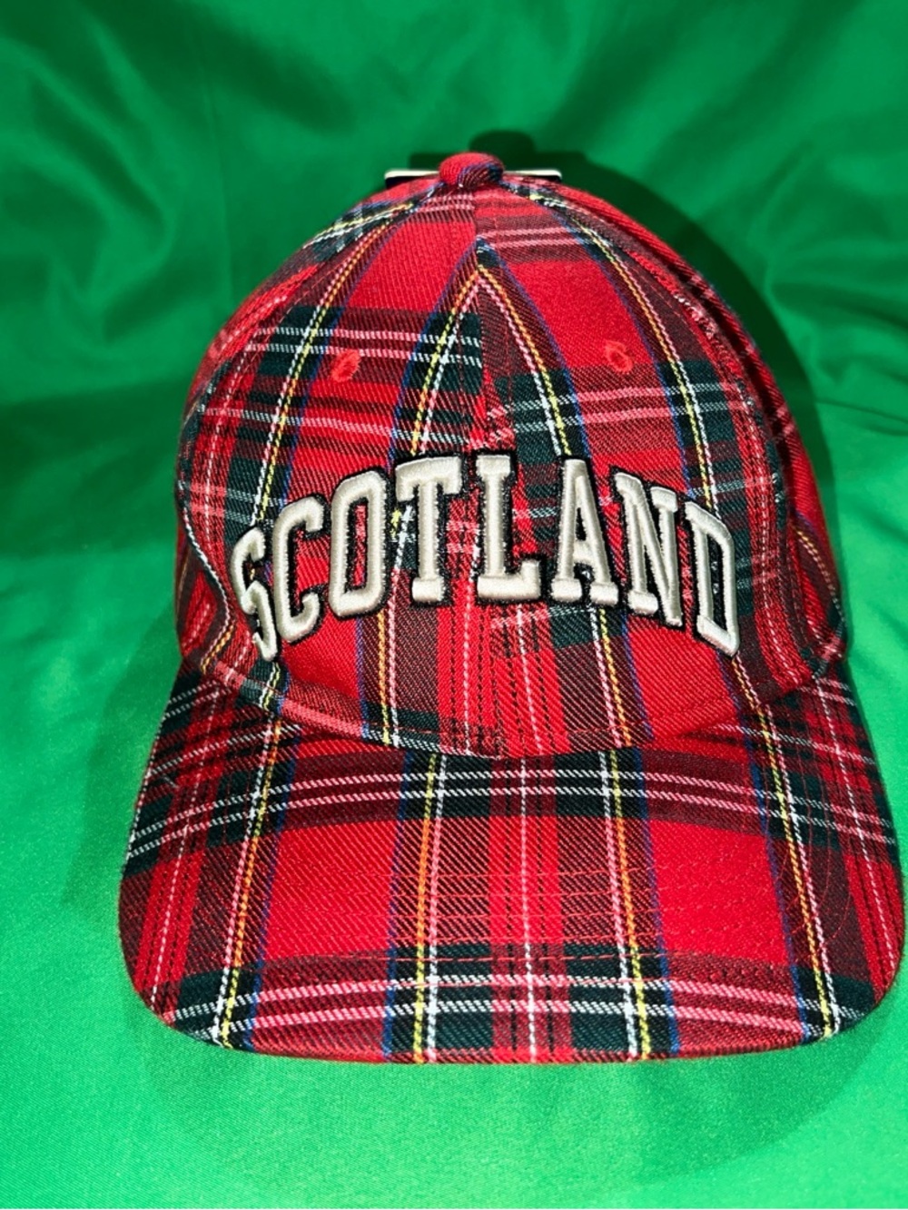 SCOTLAND Red Tartan Plaid Cap Embroidered Heritage Stag Hat! NWT!